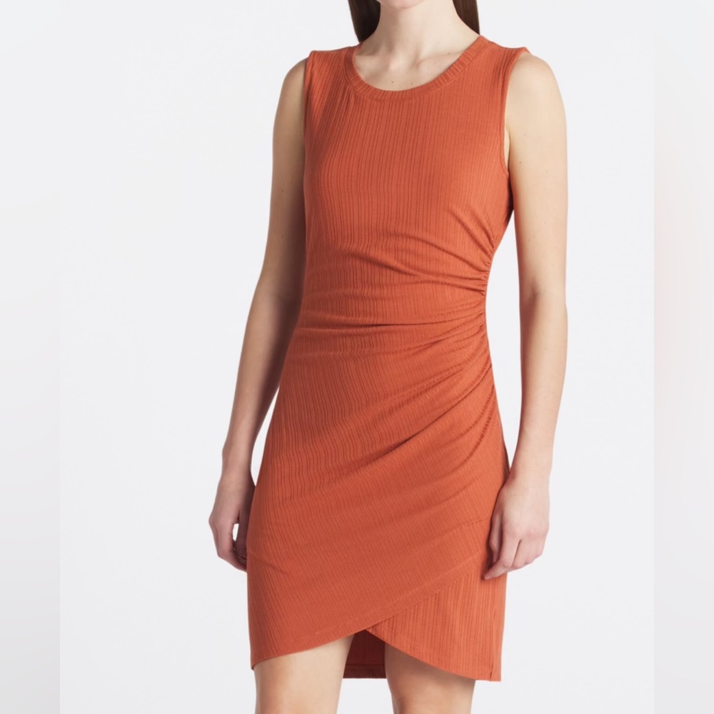 AVLN studio fitted burnt orange dress